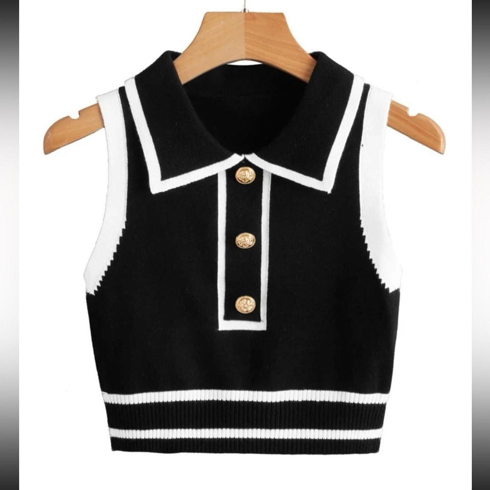 Black sleeveless top